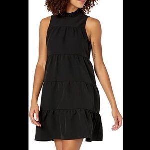 Mud Pie Black Tiered Dress Tie Neck Ruffle Sleeveless Size Medium